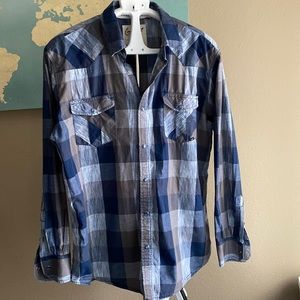 Coastal Buffalo plaid XL snap button down shirt